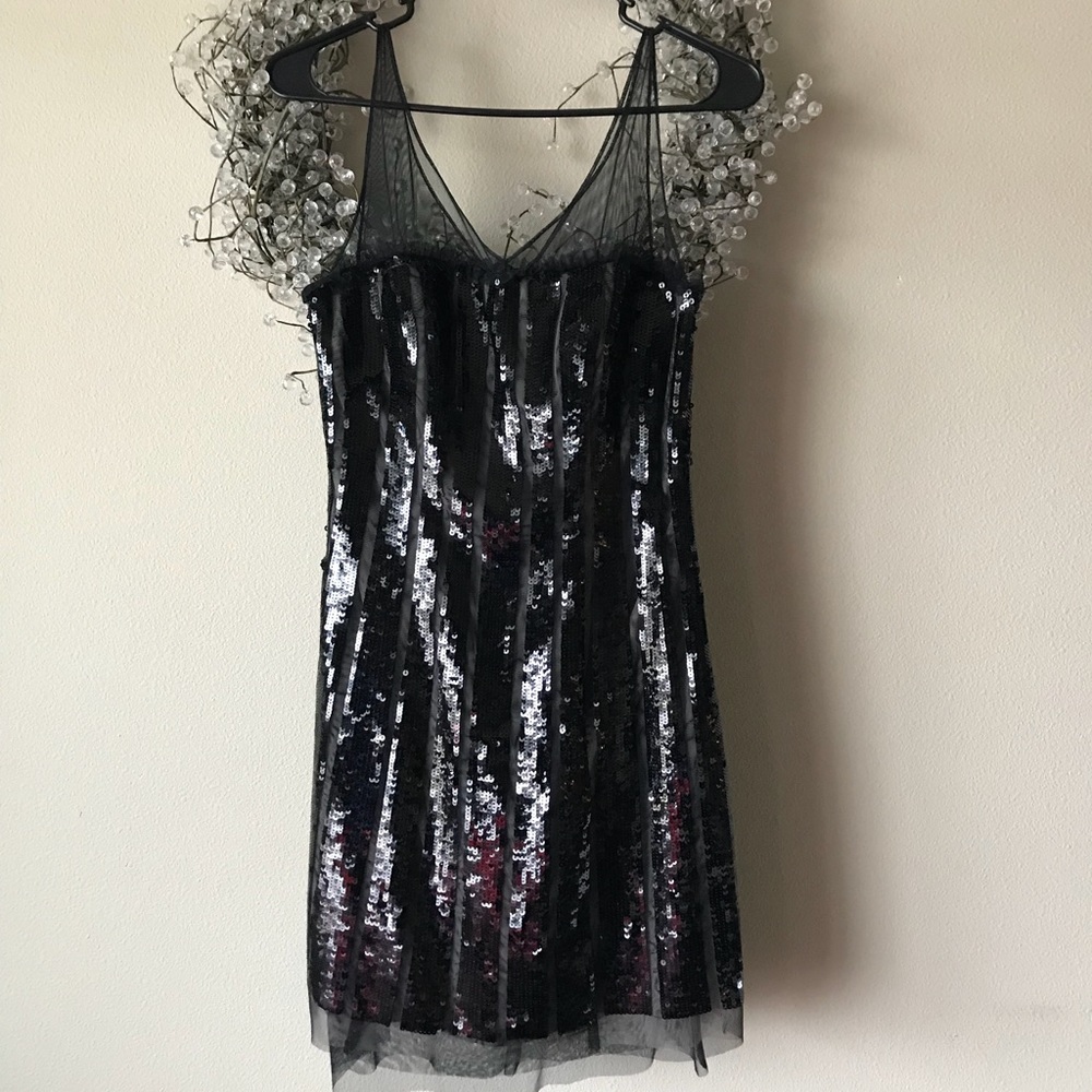 BCBG MAXAZRIA Black sequin dress